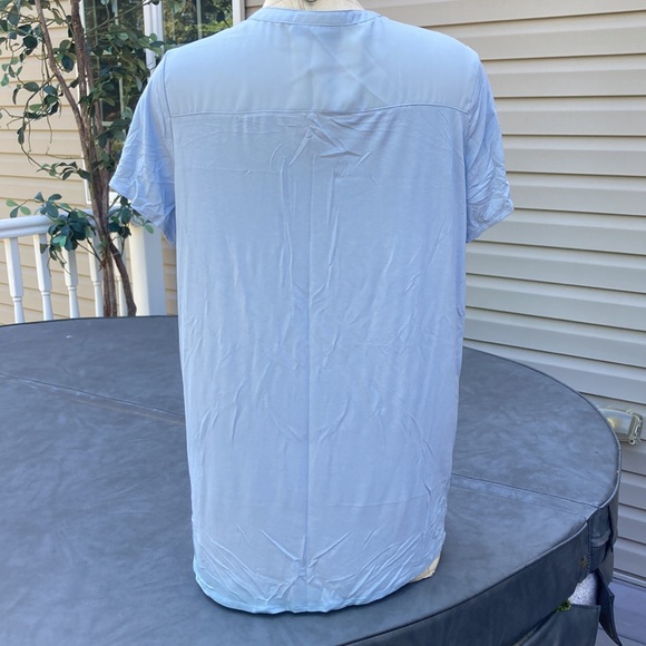 ⚜️Attention Baby Blue Dressy Casual Short Sleeve Blouse! - Picture 3 of 5